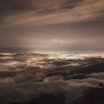 Panoràmica nocturna del Baix Montseny